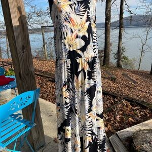 Chico's Black and Cream Floral Dress